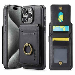 For iPhone 15 Pro Max DG.MING K1 MagSafe Detachable Wallet RFID Back Cover Phone Case(Black)