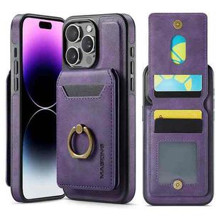 For iPhone 14 Pro DG.MING K1 MagSafe Detachable Wallet RFID Back Cover Phone Case(Purple)