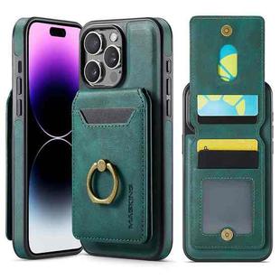 For iPhone 14 Pro DG.MING K1 MagSafe Detachable Wallet RFID Back Cover Phone Case(Green)