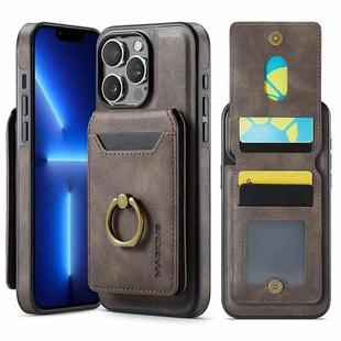 For iPhone 13 Pro Max DG.MING K1 MagSafe Detachable Wallet RFID Back Cover Phone Case(Coffee)