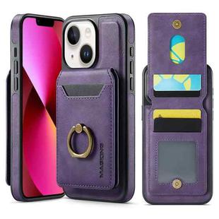 For iPhone 13 DG.MING K1 MagSafe Detachable Wallet RFID Back Cover Phone Case(Purple)