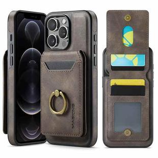 For iPhone 12 Pro Max DG.MING K1 MagSafe Detachable Wallet RFID Back Cover Phone Case(Coffee)