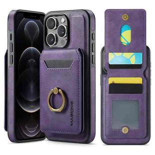 For iPhone 12 Pro Max DG.MING K1 MagSafe Detachable Wallet RFID Back Cover Phone Case(Purple)