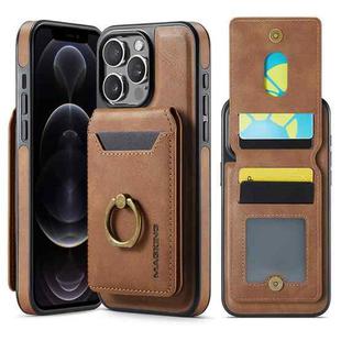 For iPhone 12 Pro Max DG.MING K1 MagSafe Detachable Wallet RFID Back Cover Phone Case(Brown)