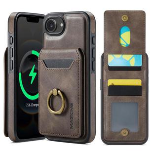 For iPhone 16e DG.MING K1 MagSafe Detachable Wallet RFID Back Cover Phone Case(Coffee)