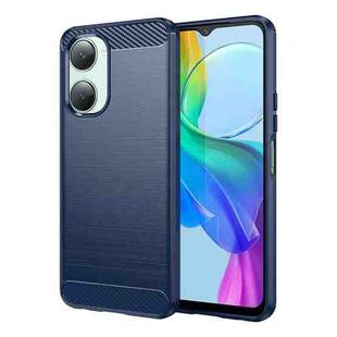 For vivo T3 Lite Carbon Fiber Brushed Texture TPU Phone Case(Blue)