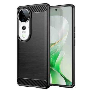 For vivo V40 Pro Carbon Fiber Brushed Texture TPU Phone Case(Black)