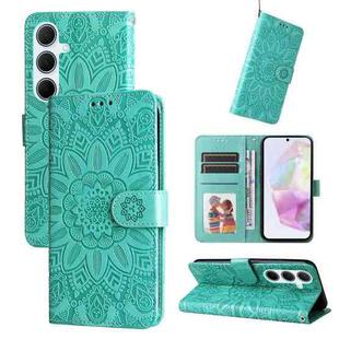 For Samsung Galaxy A36 5G / A56 5G Embossed Sunflower Leather Phone Case(Green)