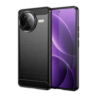 For Redmi K80 Pro Brushed Texture Carbon Fiber TPU Phone Case(Black)