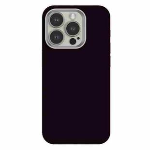 For iPhone 15 Pro Skin Feel Fine Leather Texture Metal Lens Frame MagSafe Phone Case(Deep Purple)