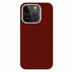 For iPhone 14 Pro Skin Feel Fine Leather Texture Metal Lens Frame MagSafe Phone Case(Red)