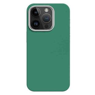 For iPhone 13 Pro Skin Feel Fine Leather Texture Metal Lens Frame MagSafe Phone Case(Grass Green)