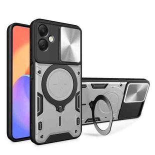 For Samsung Galaxy A06 4G CD Texture Sliding Camshield Magnetic Holder Phone Case(Silver)