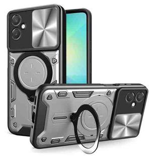 For Samsung Galaxy A06 5G CD Texture Sliding Camshield Magnetic Holder Phone Case(Silver)