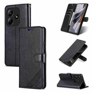 For Redmi Note 14 5G AZNS Sheepskin Texture Flip Leather Phone Case(Black)