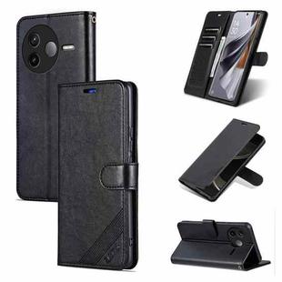 For Redmi K80 AZNS Sheepskin Texture Flip Leather Phone Case(Black)