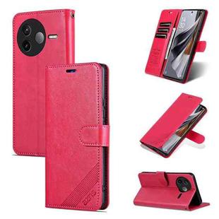 For Redmi K80 AZNS Sheepskin Texture Flip Leather Phone Case(Red)