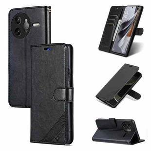 For Redmi K80 Pro AZNS Sheepskin Texture Flip Leather Phone Case(Black)