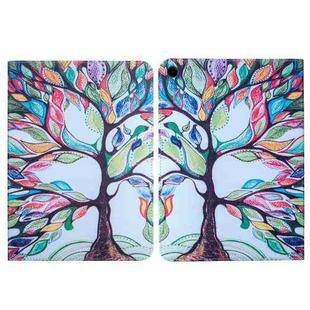 For Samsung Galaxy Tab A9+ Colored Drawing Leather Tablet Case(Life Tree)