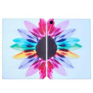 For Samsung Galaxy Tab A9+ Colored Drawing Leather Tablet Case(Sun Flower)