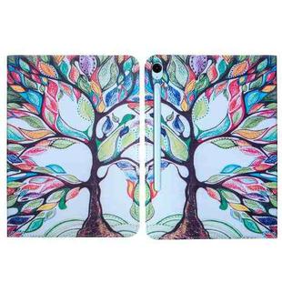 For Samsung Galaxy Tab S9 / S9 FE Colored Drawing Leather Tablet Case(Life Tree)