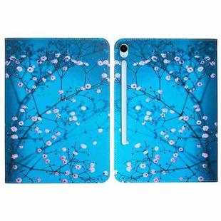 For Samsung Galaxy Tab S9 / S9 FE Colored Drawing Leather Tablet Case(Plum Blossom)