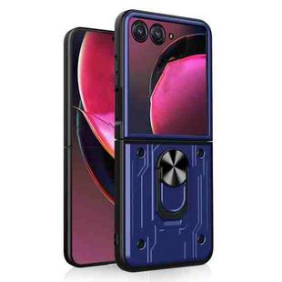 For Motorola Razr 50 Magnetic Holder TPU+PC Phone Case(Blue)