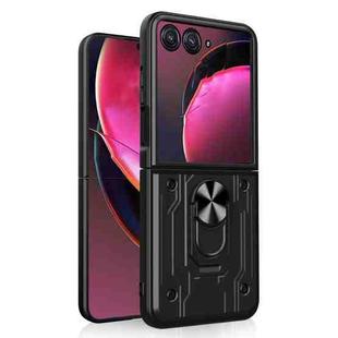 For Motorola Razr 50 Magnetic Holder TPU+PC Phone Case(Black)