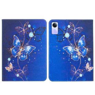 For Xiaomi Redmi Pad SE Colored Drawing Leather Tablet Case(Purple Butterfly)