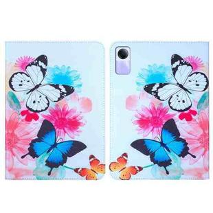 For Xiaomi Redmi Pad SE Colored Drawing Leather Tablet Case(Two Butterflies)