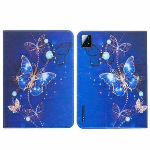 For Xiaomi Pad 6S Pro 12.4 Colored Drawing Leather Tablet Case(Purple Butterfly)