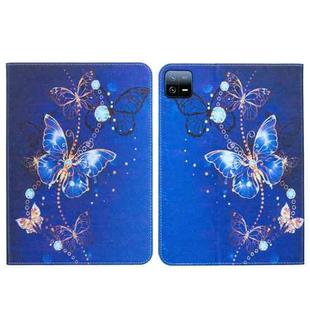 For Xiaomi Pad 6 / 6 Pro 2023 Colored Drawing Leather Tablet Case(Purple Butterfly)