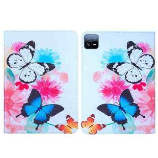 For Xiaomi Pad 6 / 6 Pro 2023 Colored Drawing Leather Tablet Case(Two Butterflies)