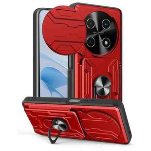 For Huawei nova 13i Sliding Camshield TPU+PC Phone Case with Card Slot(Red)