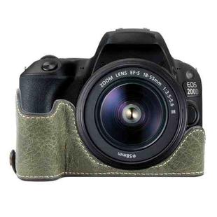 For Canon EOS 200D II / 200D Buffalo Texture PU Leather Camera Half Case Base(Green)