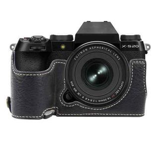 For FUJIFILM X-S20 Buffalo Texture PU Leather Camera Half Case Base(Black)