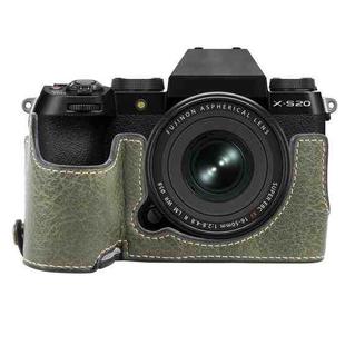 For FUJIFILM X-S20 Buffalo Texture PU Leather Camera Half Case Base(Green)