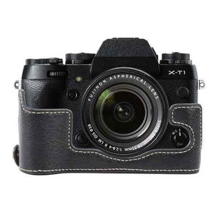 For FUJIFILM X-T1 Buffalo Texture PU Leather Camera Half Case Base(Black)