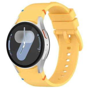 For Samsung Galaxy Watch 7 40 / 44mm Official Solid Color Stitched Silicone Watch Band(Yellow)