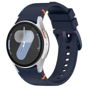 For Samsung Galaxy Watch 7 40 / 44mm Official Solid Color Stitched Silicone Watch Band(Navy Blue)