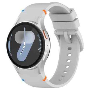 For Samsung Galaxy Watch 7 40 / 44mm Official Solid Color Stitched Silicone Watch Band(Light Grey)