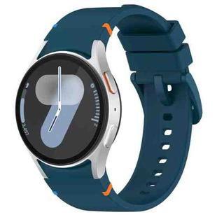 For Samsung Galaxy Watch 7 40 / 44mm Official Solid Color Stitched Silicone Watch Band(Dark Blue)