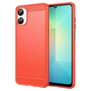 For Samsung Galaxy A06 5G Carbon Fiber Brushed Texture TPU Phone Case(Red)