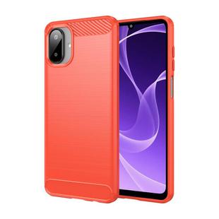 For Samsung Galaxy A07 4G Carbon Fiber Brushed Texture TPU Phone Case(Red)