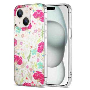 For iPhone 15 Plus Dual-side Laminating IMD PC Hybrid TPU Phone Case(Cop-rose)