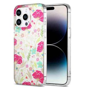 For iPhone 14 Pro Dual-side Laminating IMD PC Hybrid TPU Phone Case(Cop-rose)