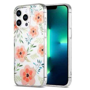 For iPhone 13 Pro Max Dual-side Laminating IMD PC Hybrid TPU Phone Case(Orange Flowers)