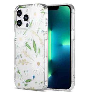 For iPhone 13 Pro Max Dual-side Laminating IMD PC Hybrid TPU Phone Case(White Daisy)