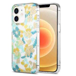 For iPhone 12 Dual-side Laminating IMD PC Hybrid TPU Phone Case(Yellow Flowers)