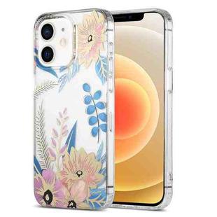 For iPhone 12 Dual-side Laminating IMD PC Hybrid TPU Phone Case(Lotus)